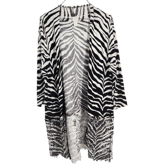 Chico's Zebra Print Open Front Cardigan - Women's Large - Picture 1 of 4